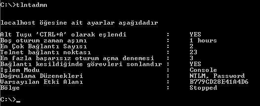 NTLM kimlik doğrulaması kullanarak Telnet Sunucusu çalıştıran bir bilgisayara bağlanırsanız, NTLM kimlik doğrulamasının getirdiği sınırlamalardan dolayı bazı ağ kaynaklarına erişemezsiniz.