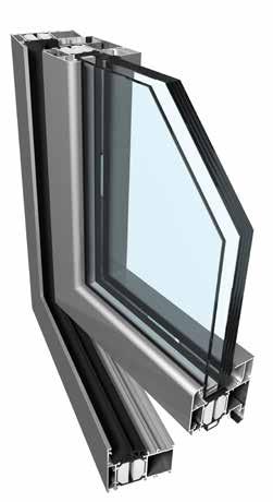 CLASS EI30 ÇİFT AÇILIM PENCERE Üç odacıklı profil yapısı Profil derinliği: kasa için 78 mm ve pencere kanadı için 86 mm Maksimum pencere kanat genişliği 1,38 m