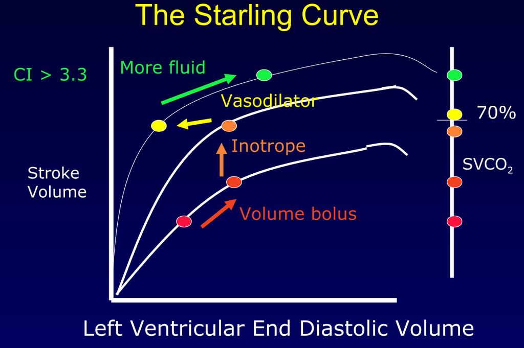 daha fazla sıvı Starling Eğrisi Vazodilator Inotrop