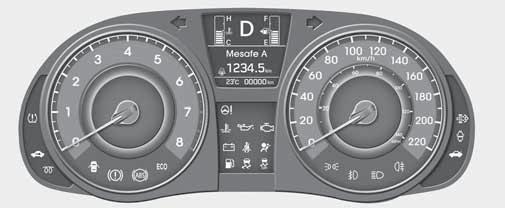 Aracınızın özellikleri D Tipi E Tipi 1. Devir Saati 2. Sinyal lambas göstergeleri 3. H z göstergesi 4. Motor hararet göstergesi 5. Yak t seviyesi göstergesi 6. Uyar ve gösterge fl klar 7.