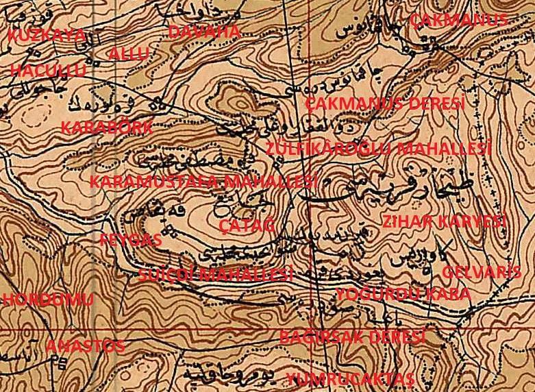 Yukarıdaki harita Birinci Dünya Savaşı sırasında