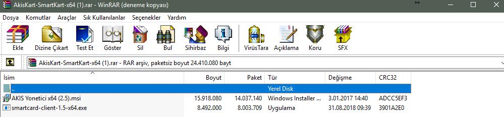 4- Karşımıza yukarıdaki gibi bir ekran geliyor. Burada ilgili alanlarda bizim için uygun olan ( AKİS YÖNETİCİ PAKETİ AKILLI KART SERVİSİ) seçimi yapmamız gerekiyor.