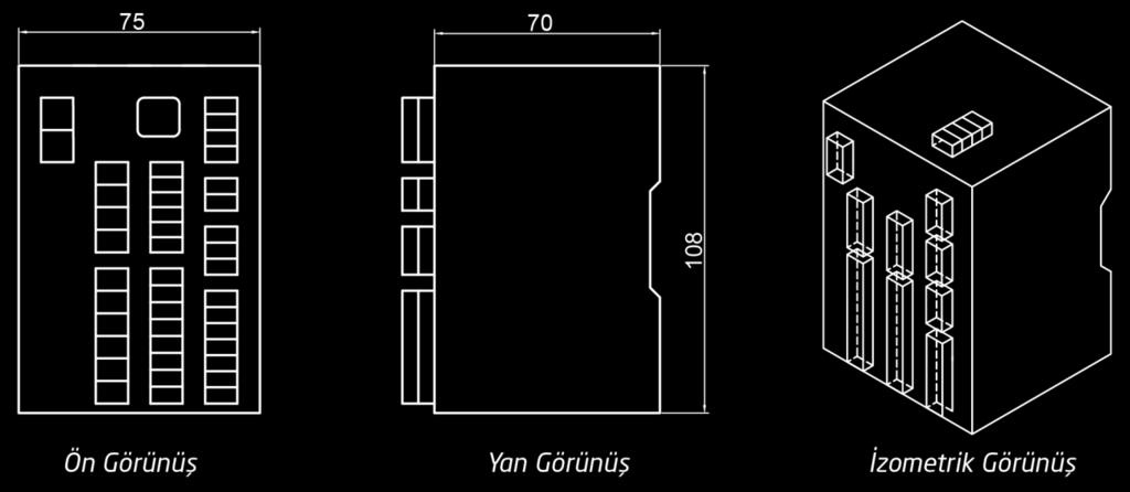 Netvar Modüler SVC Röle Kullanım Kılavuzu 1.6.3 NETVAR NT-R12 Teknik Çizim(mm) 2.KURULUM 2.