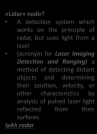 Lidar «Lidar» nedir?