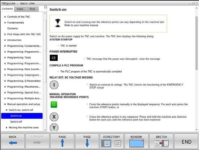 Programlama yardımları Bağlama duyarlı TNCguide yardım sistemi 6 Yazılım tuşu Fonksiyon Tam ekran gösterimi ve azaltılmış gösterim arasında geçiş yapın.