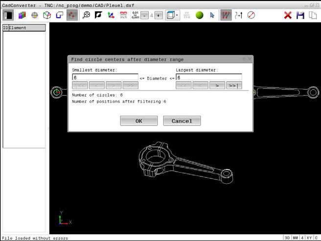 CAD dosyalarından verileri uygula CAD-Viewer (seçenek no.