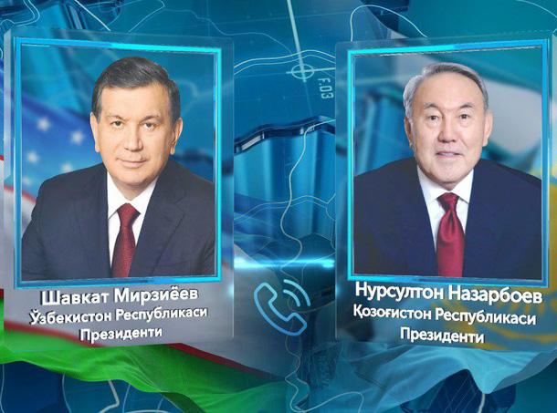 Özbekistan Cumhurbaşkanlığı Basın Servisi ne göre, Kazakistan Cumhurbaşkanı Nursultan Nazarbayev ve Özbekistan Cumhurbaşkanı Şavkat Mirziyoyev, iki ülke arasında iş birliğinin geliştirilmesini