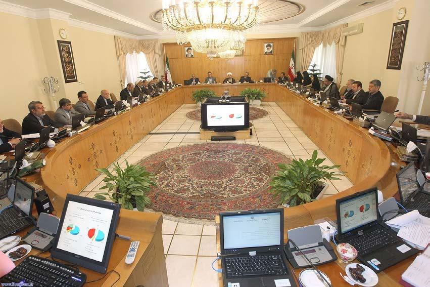 12. Hükûmet Bakanlar Kurulu Toplantısı, 2017 Kaynak: www.president.ir tasarılarının ve karar taslaklarının düzenlenmesi de sekreterin görevleri arasındadır.