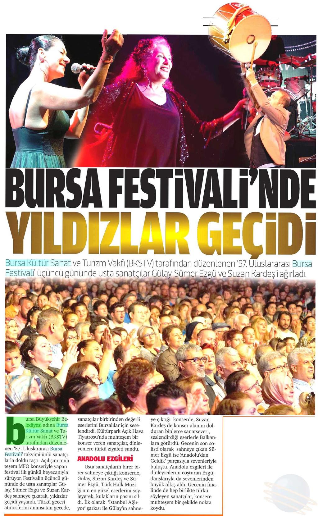 BURSA FESTIVALI NDE YILDIZLAR GEÇIDI Yayın Adı :