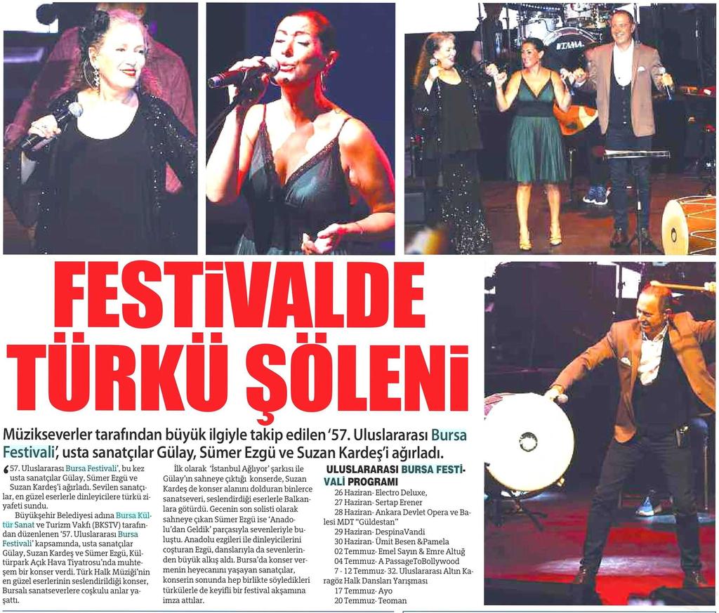 FESTIVALDE TÜRKÜ SÖLENI Yayın Adı : Bursa'da