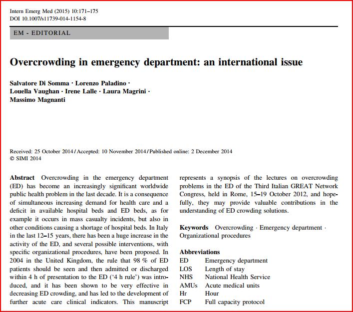 The rule that 98 % of ED patients should be seen and then admitted or discharged within 4 h of presentation