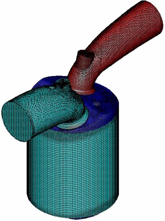 Şekil 2. Silindir içi yanma modeli ağ yapısı (Mesh structure for in-cylinder combustion model) Silindir içi yanmanın modellenmesi için birçok yanma modeli mevcuttur.