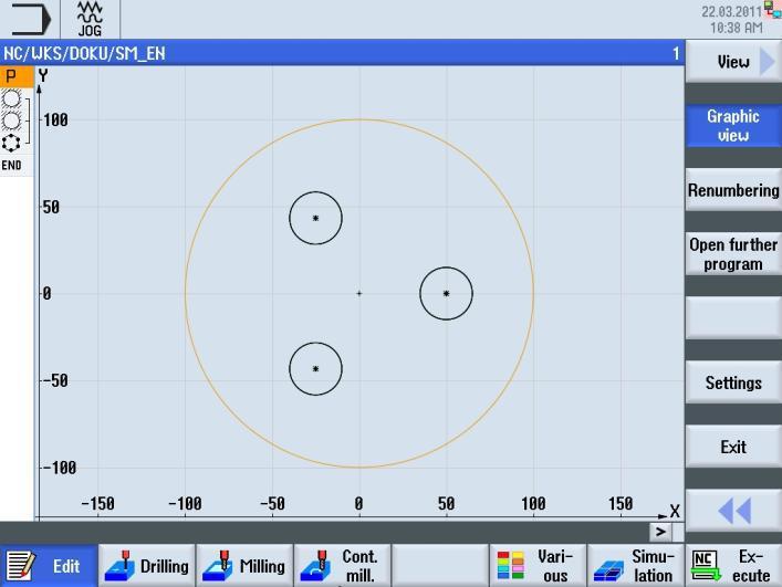 Temel Bilgiler Grafik görünümünde programlama grafiği (etkin VSK 2.2 Graphic view ile) İş parçası veya işleme adımları, yan veya üst görünümde ana hat grafiği olarak gösterilir.