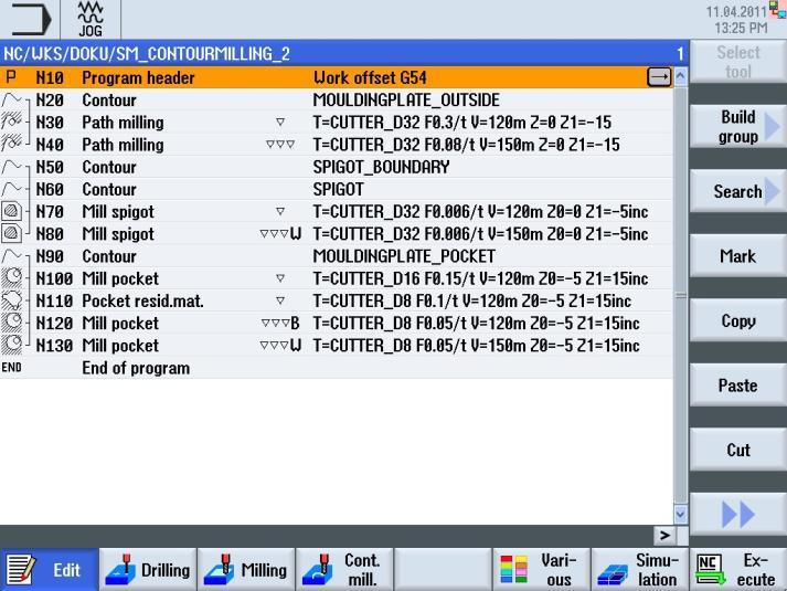 Karmaşık programlama örneği 2.1 Programlama örneği: Kalıplama levhası Notlar Bölüm 2 Aşağıdaki programın Kontur frezeleme teknolojisi ile programlanması gerekir. 1. SM_CONTOURMILLING_2.