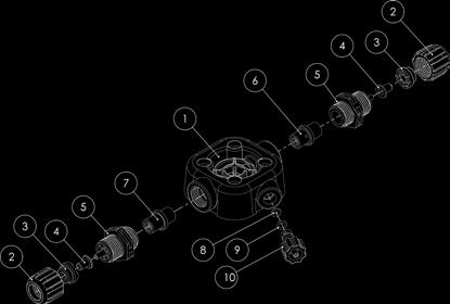 3.6 Kafa Takımı 3 Kafa Takımı 3 e ait tüm parçalar aşağıdaki şekilde gösterildiği sıra ve yön ile takılmalıdır. Parçaların sıralaması ya da yönü değiştirilirse pompanız kimyasal veremez.