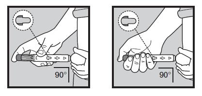 KAPAĞI TEKRAR KAPATMAYINIZ, bu aktivasyon ünitesini harekete geçirebilir. Bir elinizle derinin temizlenmiş alanını nazikçe kavrayınız ve sıkıca tutunuz (Bkz. aşağıdaki şekil).