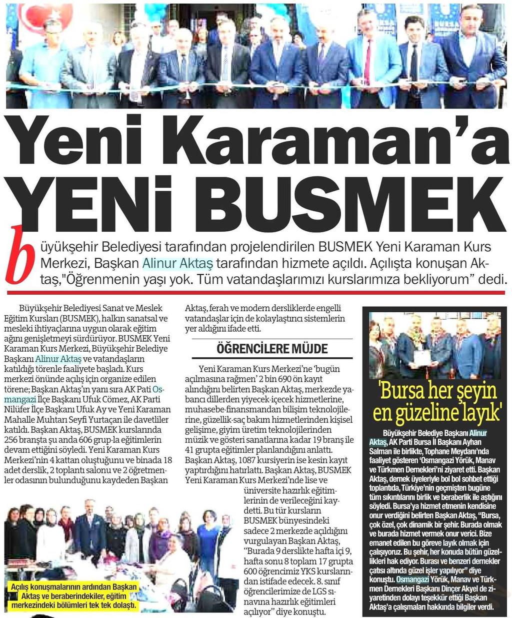 BURS HIZMET BIR ONURDUR Yayın Adı : Bursa