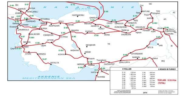 E - Yolları / Ana Trafik Güzergahları İçin Avrupa Anlaşması (AGR) İkinci Dünya Savaşından sonra 16 Eylül 1950 de Cenevre de Uluslararası Ana Trafik Arterleri Oluşturulması Deklarasyonu (AGR)