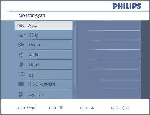 Ekran Menüsü Tanımı Ekran Göstergesi (OSD) nedir? Ekran Menüsü (OSD) tüm Philips LCD monitörlerinde bulunan bir özelliktir.
