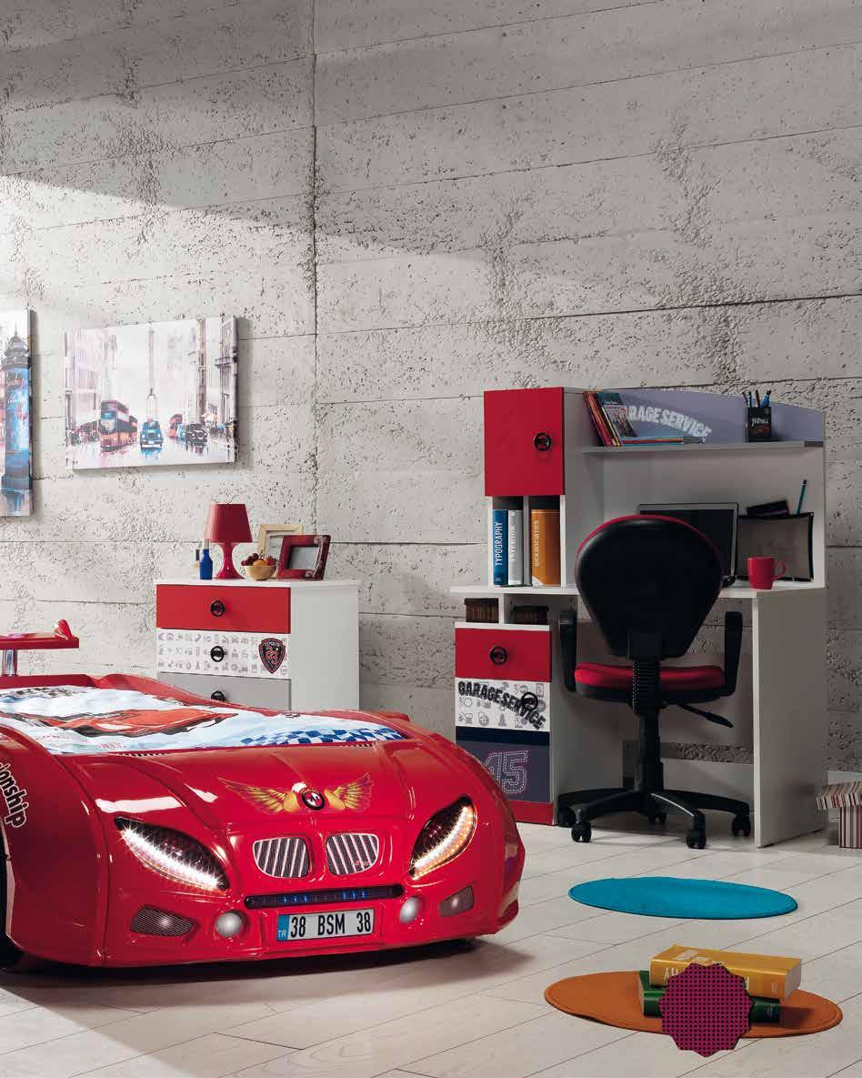 GENÇ ODASI 05 YOUNGROOM Speed Car Çocuk Odası / KIDS ROOM01 Bu kompozisyon Üçlü Dolap,