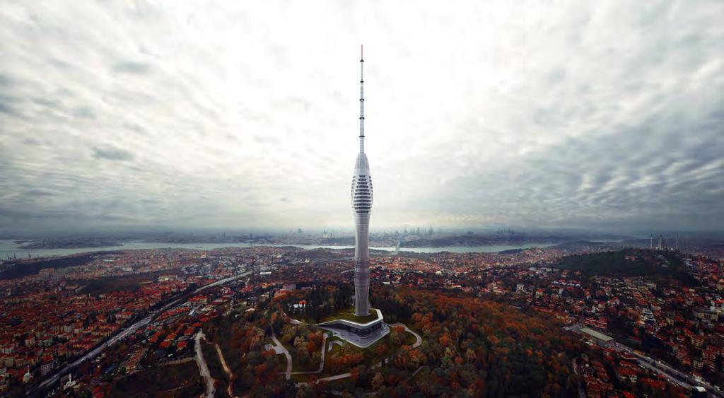PROJE UYGULAMALARI PROJECT APPLICATIONS 2011 yılında yapılması planlanan Çamlıca TV ve Anten Kulesi Projesi yarışması için mimar Melike Altınışık ın tasarladığı proje bugün İstanbul un en yüksek