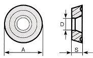 . A=25,4 D=9,12 S=9,52 27,50 16,70 20,40 21,40 RNMG-0903 A=9,52 D=3,81 S=3,18 SCMM-1205.