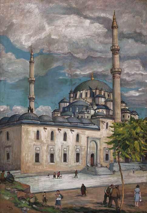 Elif Naci, Fatih Camii, 1950, tuval üzeri