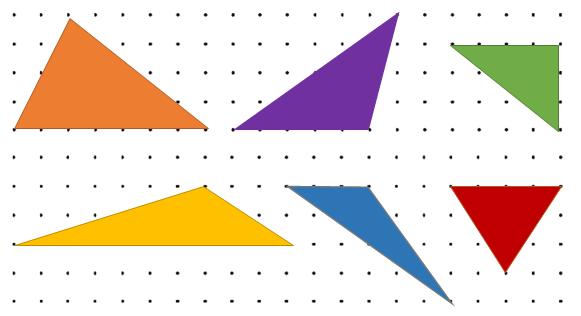 Bireysel Çalışma: Aşağıdaki üçgenlerin alanlarını hesaplayınız. Üçgenlerin alanlarını kaç buldunuz?