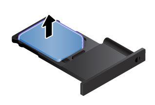 3. Düzelttiğiniz bir ataşın ucunu mikro SIM kart tepsisinin 1 deliğine yerleştirin. Mikro SIM kart tepsisi yerinden çıkar.