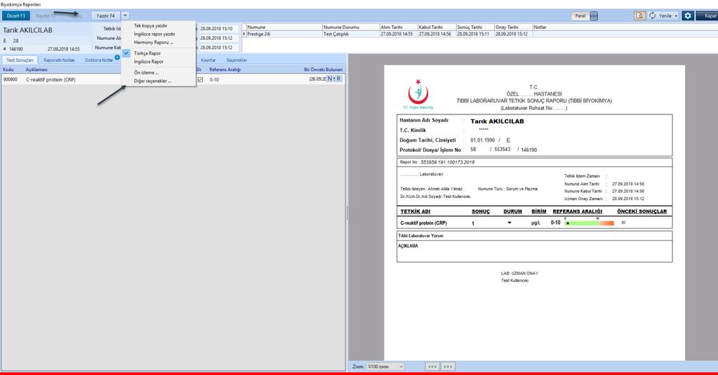 1- Akılcı Laboratuvar Rapor Formatları T.C. Sağlık Bakanlığı tarafından ülke genelinde Tıbbi Biyokimya, Tıbbi Mikrobiyoloji ve Tıbbı Patoloji raporlarının standart hale getirilmesi istenmektedir.