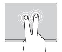 İki parmakla dokunma Bir kısayol menüsünü açmak için iki parmağınızla izleme panelinin herhangi bir