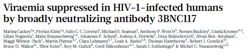 Açık etiketli, faz-1 çalışma Viremik kontrollülerden klonlanan anti- CD4 bağlanma bölgesi antikoru (3BNC117)
