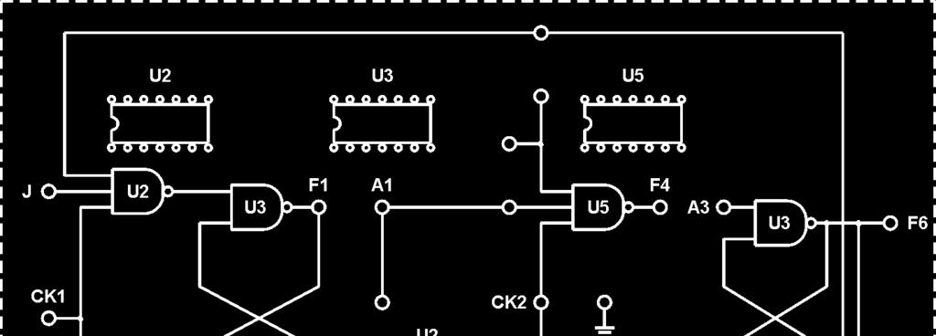 Şekil 7--3 Bağlantı diyagramı (KL-266 blok c) Şekil 7--4 NAND RS flip-flop 3. Tablo 7--5 teki giriş dizilerini takip edin. F6,F7 yi gözleyin ve kaydedin. STATE A4 A3 F6 F7 2 3 Tablo 7--5 4.