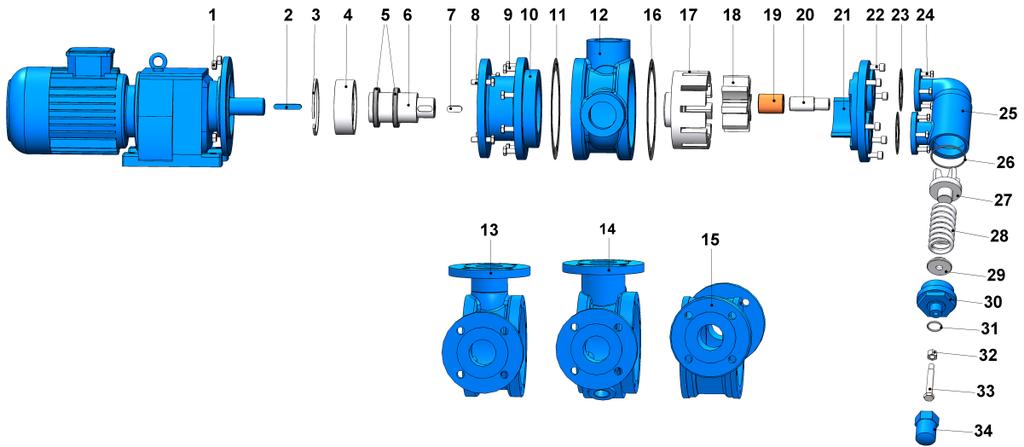 YMB2"-YMBF2" YMBYF2" YEDEK PARÇA LİSTESİ / SPARE PARTS LIST KEÇELİ VE BYPASSLI / SEALED WITH LIP SEAL, AND BYPASSED WITH PRESSURE RELIEF VALVE No PARÇA İSMİ PART NAME ADET/ ADET/ No PARÇA İSMİ PART