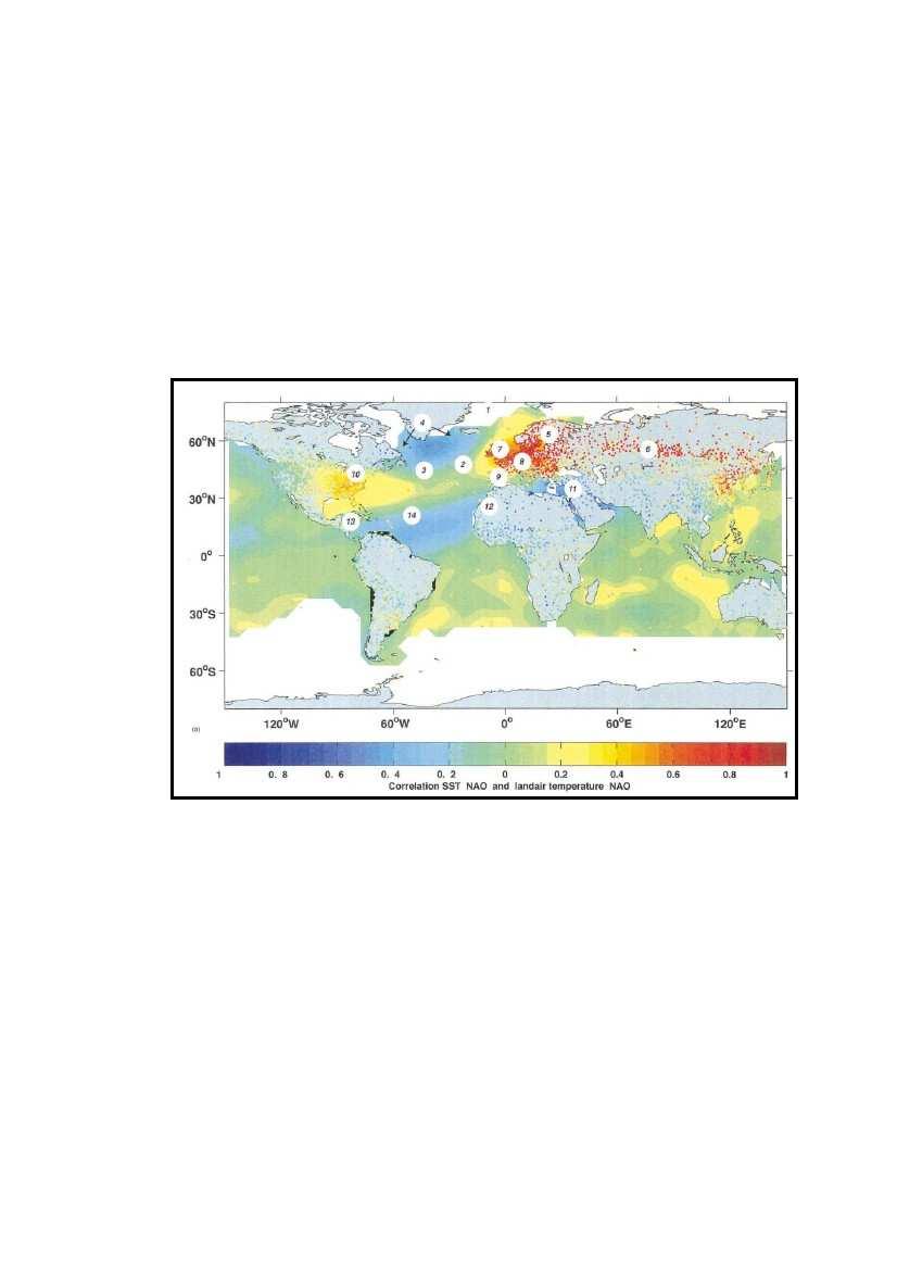 1980 li yılların başından itibaren Kuzey Amerika dan Asya ya kadar olan bölgede hava sıcaklıkları normalden 1 2 C daha sıcak olmasına rağmen kuzey okyanuslarda soğuk hava koşulları geçerliydi( Şekil
