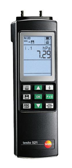 Fark basınç ölçüm cihazı testo 521-1 testo 521-2 testo 521, fark basınç ölçüm cihazı, ölçüm aralığı 0... 100 hpa ve 0.