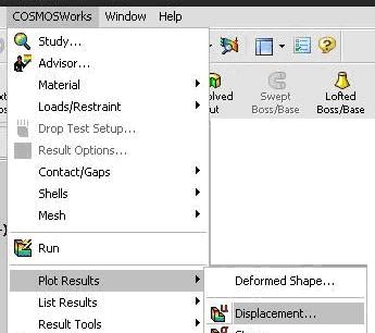 COSMOSWorks çözüm aşaması Sonuçların Okunması COSMOSWorks > Plot Results >