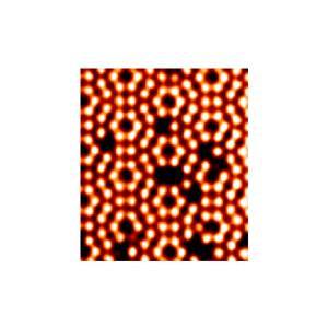 (a) (b) Şekil.0 AFM örnek görüntüleri a. Si (111) 7x7 yüzeyi b.