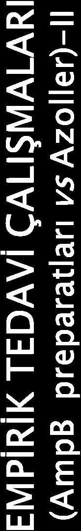 ARAŞTIRMACI Boogaerts, 2001 ÇALIŞMA DİZAYNI 1. ilaç 2.ilaç AmpB-d, 0.7-1mg/kg/g n=192 Itrakonazol, 200mg/g n=192 Schuler 2007 Walsh, 2002 Walsh, 1991 Silling, 1999 AmpB-d, 0.