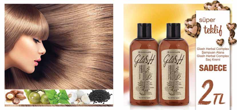 GLASH Herbal Complex Şampuan Tüm Saç Tipleri Formülündeki bitkisel karışım ile saçlarınızı güçlendirir ve arındırır, nazikçe temizler. Saçlarınızı dış etkenlere karşı korumayı hedefler. 400 ml.