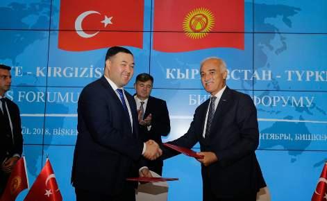 Ticaret Bakanı Ruhsar Pekcan ve Kırgızistan Ekonomi Bakanı Oleg Pankratov'un katılımlarıyla gerçekleştirilen İş Forum nun 2 nci bölümünün ardından, DEİK ile Kırgızistan Yatırımları Teşvik ve Koruma
