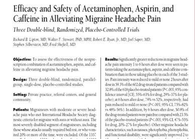 saat ağrı skorlarına bakılarak asetaminofen+aspirin+kafein kombinasyonu