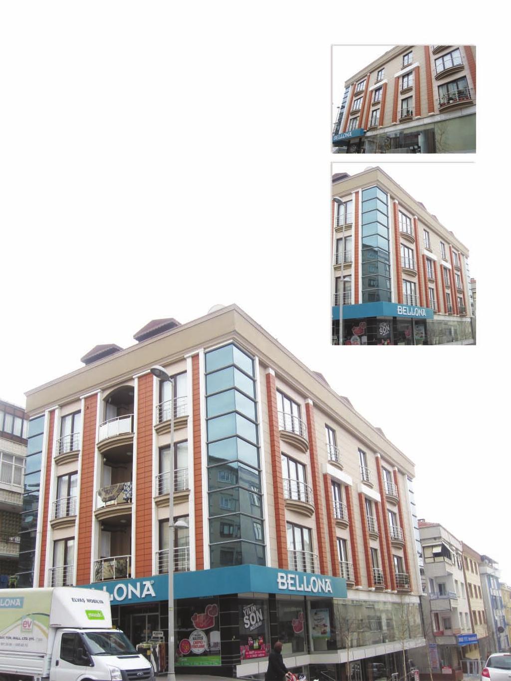Yusuf Apartmanı / Yusuf Apartment Building Proje Açıklaması: Yusuf Apartmanı 155 m 2 lik 4 normal ve 320 m 2 lik 2 dublex toplam 6 daire ve 750 m 2 lik mağazadan oluşmaktadır.