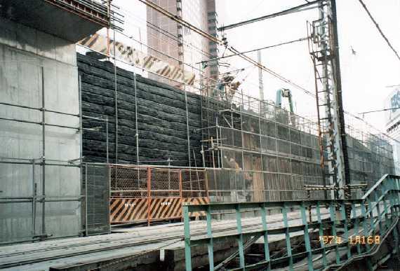 JR Substation Approach embankments for a bridge for the busiest Yamate-Lines & most