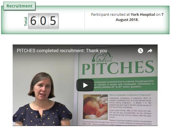 PITCHES TRIAL PITCHES is a Phase III trial in IntrahepaTic CHolestasis of pregnancy to Evaluate ursodeoxycholic acid (UDCA) in improving perinatal outcomes.