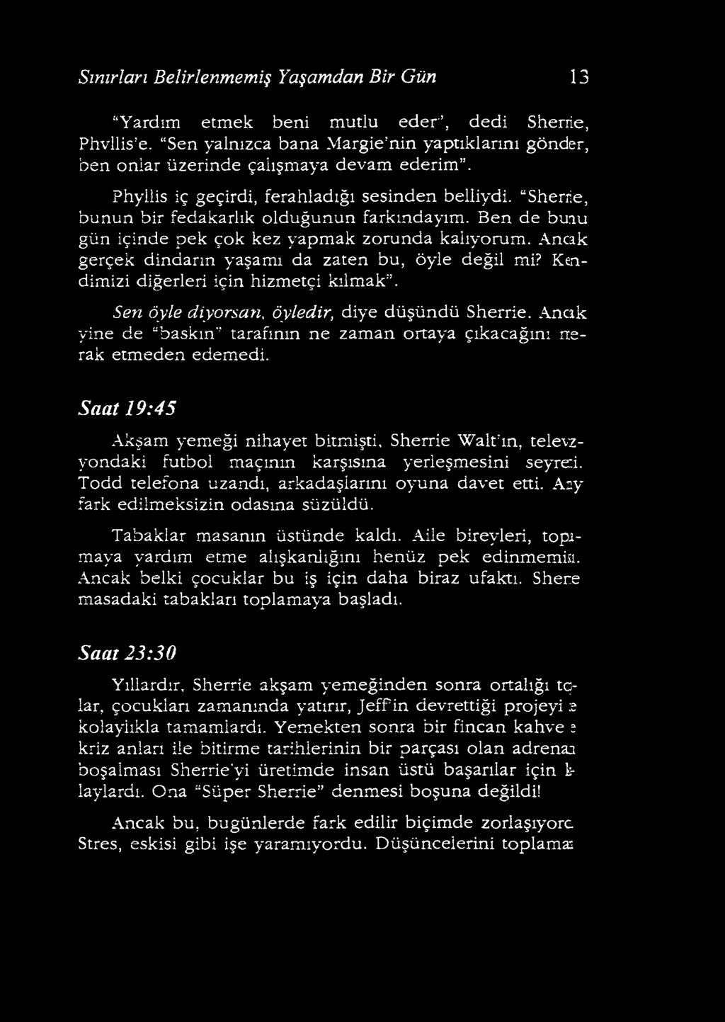 Todd telefona uzandı, arkadaşlarını oyuna davet etti. Any fark edilmeksizin odasına süzüldü. Tabaklar masanın üstünde kaldı. Aile bireyleri, topımaya yardım etme alışkanlığını henüz pek edinmemin.