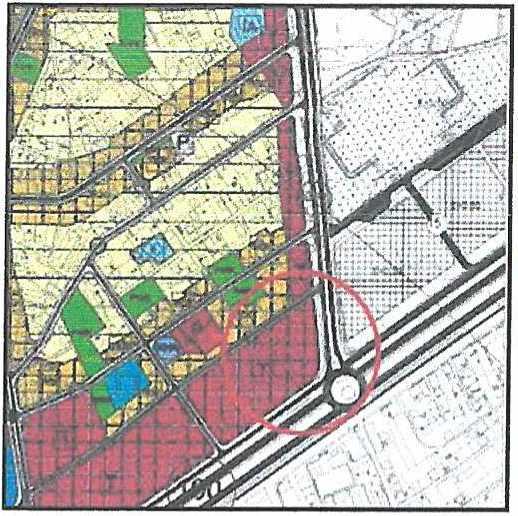 Plan 3: Mevcut 1/5000 Nazım İmar Planı plan görüntüsü (ölçeksiz) Planlama alanının