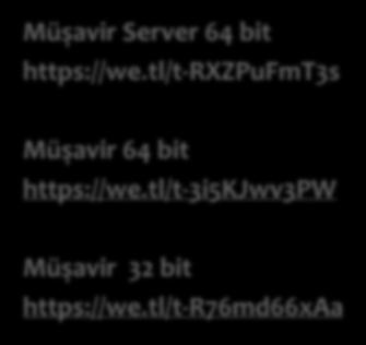 İndirme Linkleri Müşavir Server 64 bit https://we.