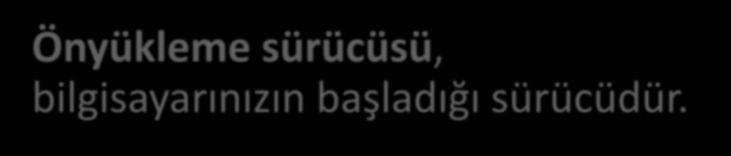 İşletim Sisteminin İşlevleri Önyükleme sürücüsü, bilgisayarınızın başladığı sürücüdür.