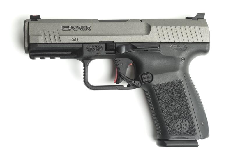 CANİK TP-9 SF ELITE S TUNGSTEN TP9 SF Elite-S modeli, TP Serisinin ilk 15 mermi kapasiteli, orta ebat modeli olan TP9SF Elite modelinin emniyet mandallı versiyonudur.